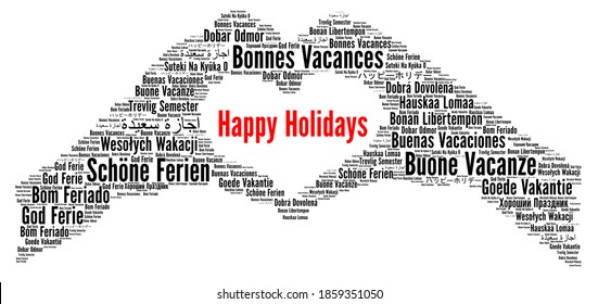 Happy Holidays Word Cloud In Different Languages