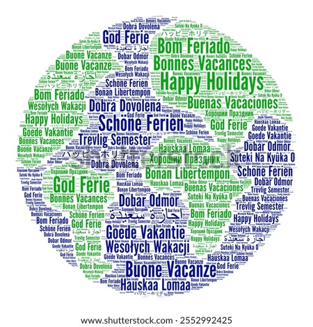Happy holidays word cloud in different languages	