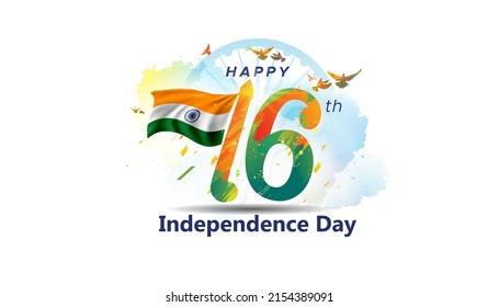 Happy independence day or 76 years of indian freedom concept - Powered by Shutterstock