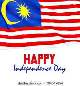 Happy Independence Day Malaysia Hari Merdeka Stock Illustration 