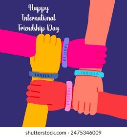 Happy International friendship day,friendship day celebration,besties,bff,art,four friends - Powered by Shutterstock