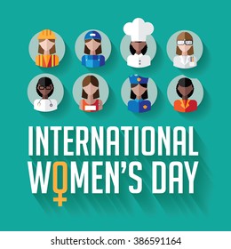 Happy International Women's Day Celebration Design. 