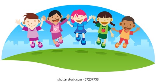 Happy kid Jumping - Powered by Shutterstock