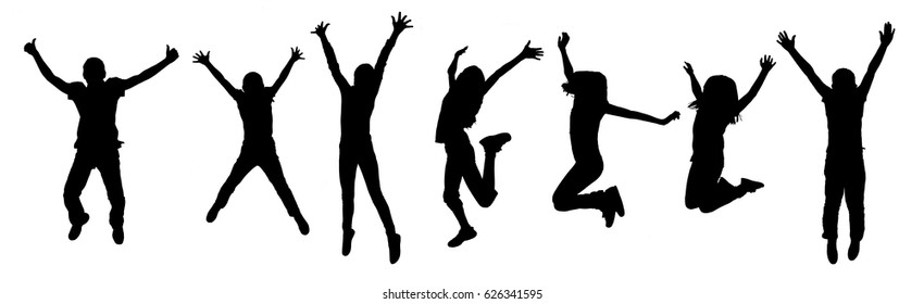 Happy Kids Jumping Stock Illustration 626341595 | Shutterstock