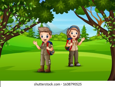 Happy Kids On Jungle Adventure Stock Illustration 1638790525 | Shutterstock