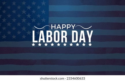 Happy Labor Day poster template. USA Labor Day celebration with American flag banner - Powered by Shutterstock