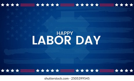 Happy Labor Day poster template. USA Labor Day celebration with American flag banner - Powered by Shutterstock