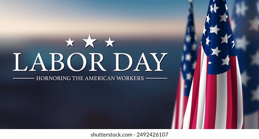 Happy Labor Day USA Flag Background - Powered by Shutterstock