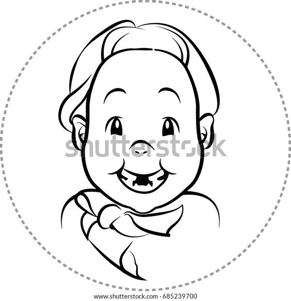 Happy Little Girl Smiling Face Cartoon Stock Illustration 685239700