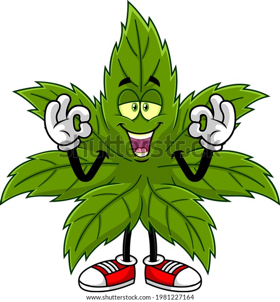 Happy Marijuana Leaf Cartoon Character Showing Stock Illustration ...