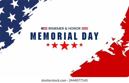 Happy Memorial Day background. National american holiday illustration. Vector Memorial day greeting card - Powered by Shutterstock