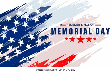 Happy Memorial Day background. National american holiday illustration. Vector Memorial day greeting card - Powered by Shutterstock