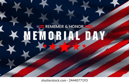 Happy Memorial Day background. National american holiday illustration. Vector Memorial day greeting card - Powered by Shutterstock