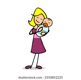 Happy mother cuddling with her newborn baby as a concept for parental love - Powered by Shutterstock