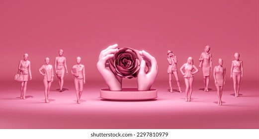 Happy Mother Day, women day decoration background with podium and rose , copy space text, 3D rendering illustration. Business women.
 - Powered by Shutterstock