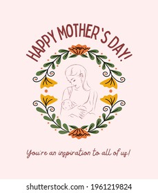 Happy Mother's Day With Flower Card