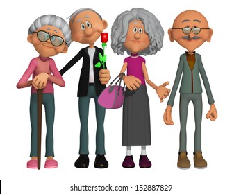 happy and motivated old people 3d - Powered by Shutterstock