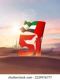 Happy National Day UAE  Vector Illustration