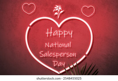 Happy National Salesperson Day neon text effects - Powered by Shutterstock