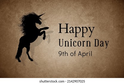 Happy National Unicorn Day 9th April Stock Illustration 2142907025 ...