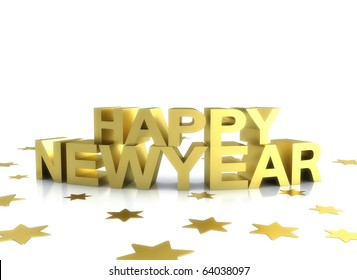 Happy New Year 2011 Gold Illustration Stock Illustration 64038097