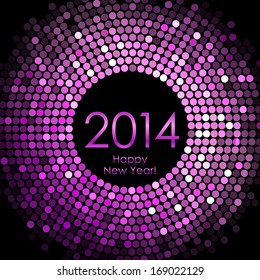 Happy New Year 2014 - Purple Disco Lights Background