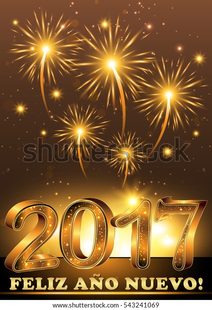 Happy New Year 2017 Spanish Language Stock Illustration 543241069