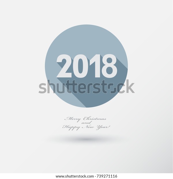 Happy New Year 2018 Flat Icons のイラスト素材 739271116