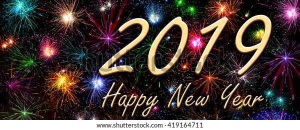 Happy New Year 19 Stock Illustration