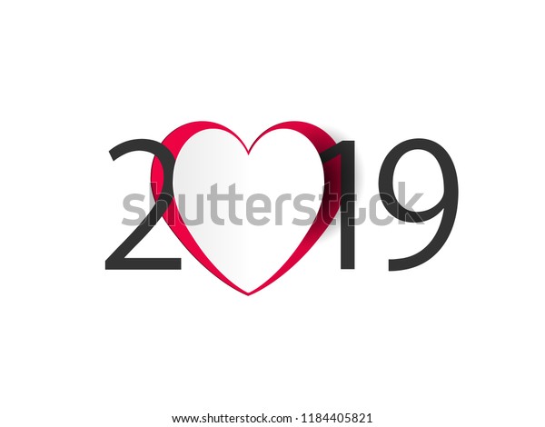 Happy New Year 19 Heart Love Stock Illustration