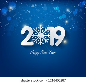 Happy new year 2019, year of the pig. Chinese new year,Chinese characters mean Happy New Year.Background with blossom cherry tree branches - Powered by Shutterstock