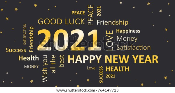 Happy New Year 2021 Card Stock Illustration 764149723