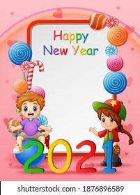 Happy New Year 2021 With Happy Kids