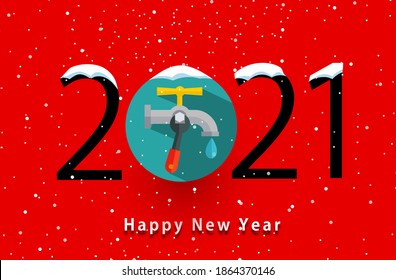 Happy new year 2021. Year 2021 with plumbing icon
 - Powered by Shutterstock