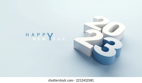 Happy New Year 2023 with 3d numbers on blue background, posters, card, banner, 3d render - Powered by Shutterstock