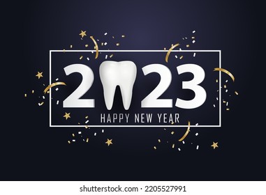 happy new year 2023. 2023 with tooth sign. - Powered by Shutterstock