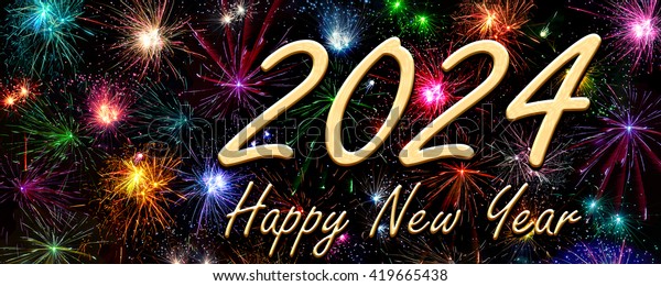 Happy New Year 2024 Stock Illustration 419665438