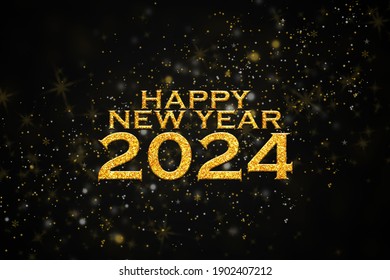 Happy New Year 2024 Black 260nw 1902407212 