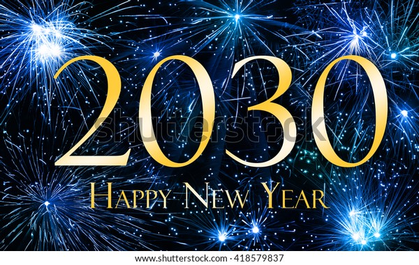 Happy New Year 2030 Stock Illustration 418579837