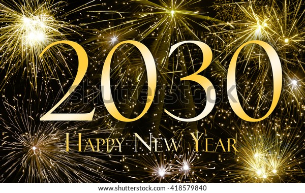 Happy New Year 2030 Stock Illustration 418579840