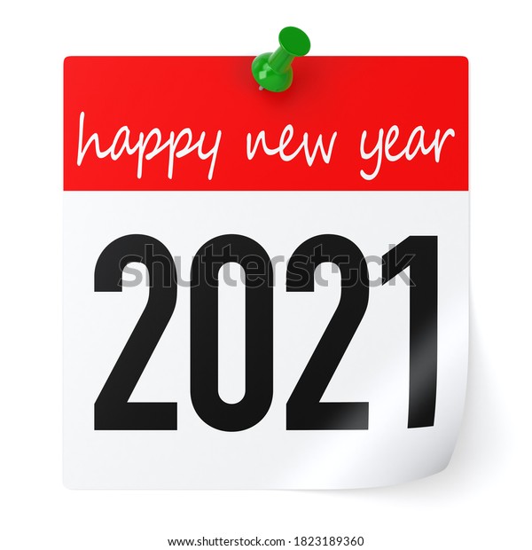 Happy New Year Calendar 2021 Isolated Stock Illustration 1823189360