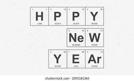 Happy New Year Emoticon Card Periodic Stock Illustration 2092181365