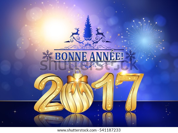 Happy New Year French Language Bonne Stock Illustration 541187233