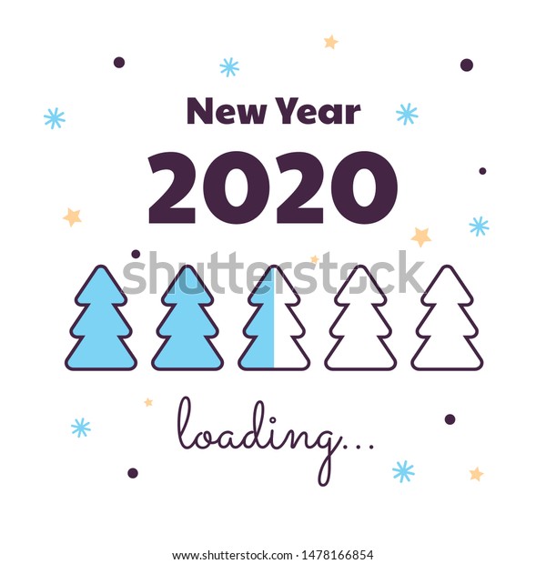 Happy New Year Loading 2020 Download Stock Illustration 1478166854