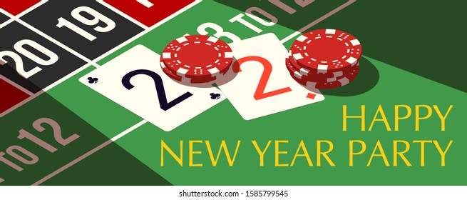 2022 Happy New Year Isometry Casino Stock Vector (Royalty Free) 2082974518