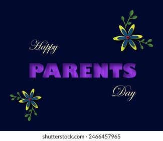 Happy parents day, expressions of love and care, papercut text and floral design - Powered by Shutterstock