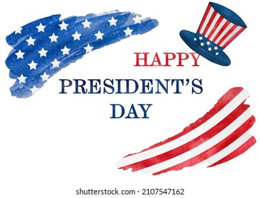 Happy President's Day. Congratulatory Inscription In The Form Of Words And Images Of The American Flag. Close Up, No People. Congratulations For Family, Loved Ones, Friends And Colleagues