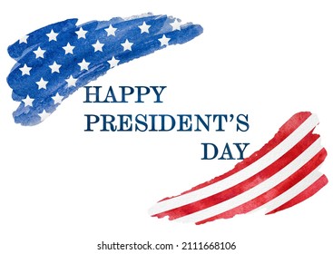 Happy President's Day. Congratulatory Inscription In The Form Of Words And Images Of The American Flag. Close Up, No People. Congratulations For Family, Loved Ones, Friends And Colleagues