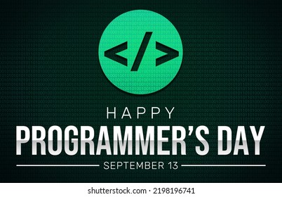 Happy Programmers Day Wallpaper In Green With Coding Signs And Numbers. Day Of The Programmer Background