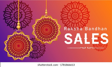 Happy Raksha Bandhan Rakhi Banner Red Background Floral